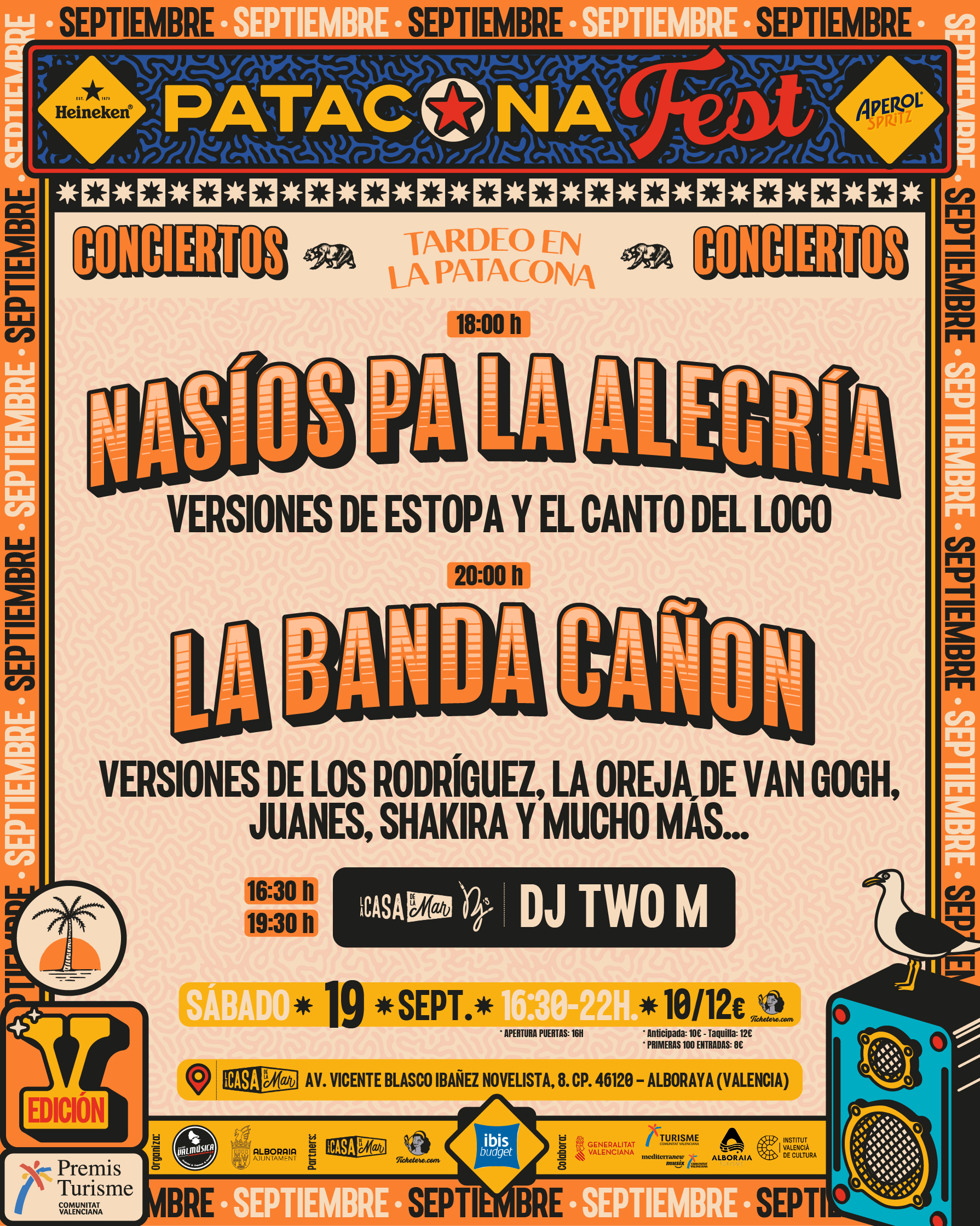 Cartel de NASÍOS PA LA ALEGRÍA + LA BANDA CAÑÓN: VERSIONES DE LOS RODRIGUEZ, EL CANTO DEL LOCO, JUANES SHAKIRA Y MÁS